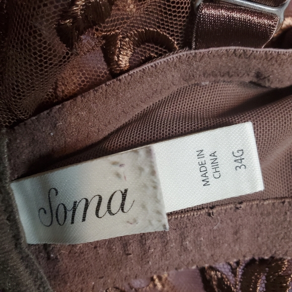 HP! Soma Brown Lace Underwire Bra 34G - Picture 6 of 6